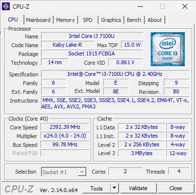 Intel NUC USFF i3-7100U 8/128GB